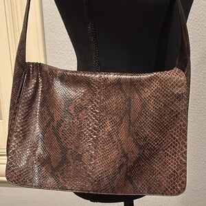 Vintage Granello snake skin leather and suede camera shoulder bag